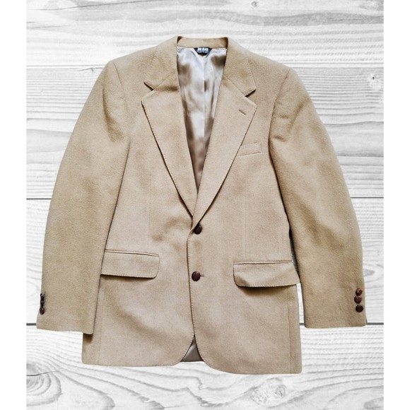 Bill Blass Mens Camel Hair Inner Pockets Single Breasted Men's L Blazer Jacket - Picture 11 of 11